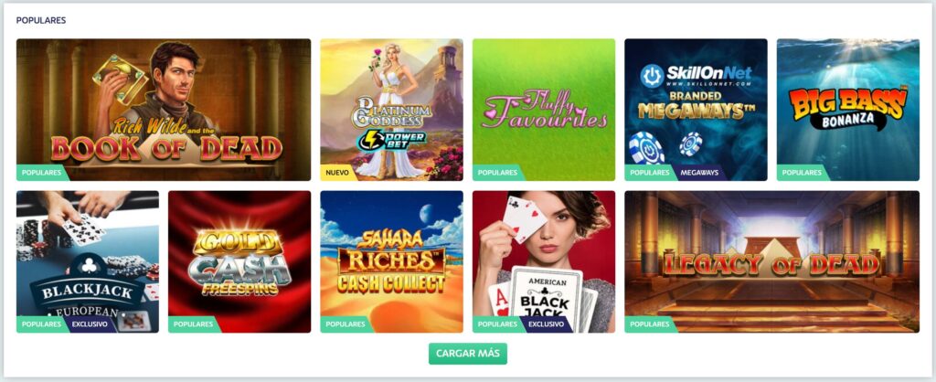 La oferta de juegos en el casino PlayUZU